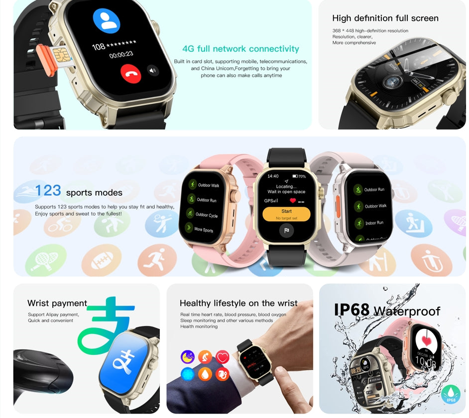 Kospet iheal Magic A 4G LTE smart watch phone Global Mobile  IP68 Waterproof